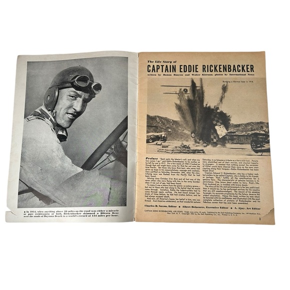 1942 Capt Eddie Rickenbacker Life Story Mag Damon Runyon & Walter Kieran WW1 ACE - Picture 3 of 7